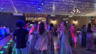 alt="Wedding at Best Bear Lodge Rhinestone Event Center in Irons Michigan