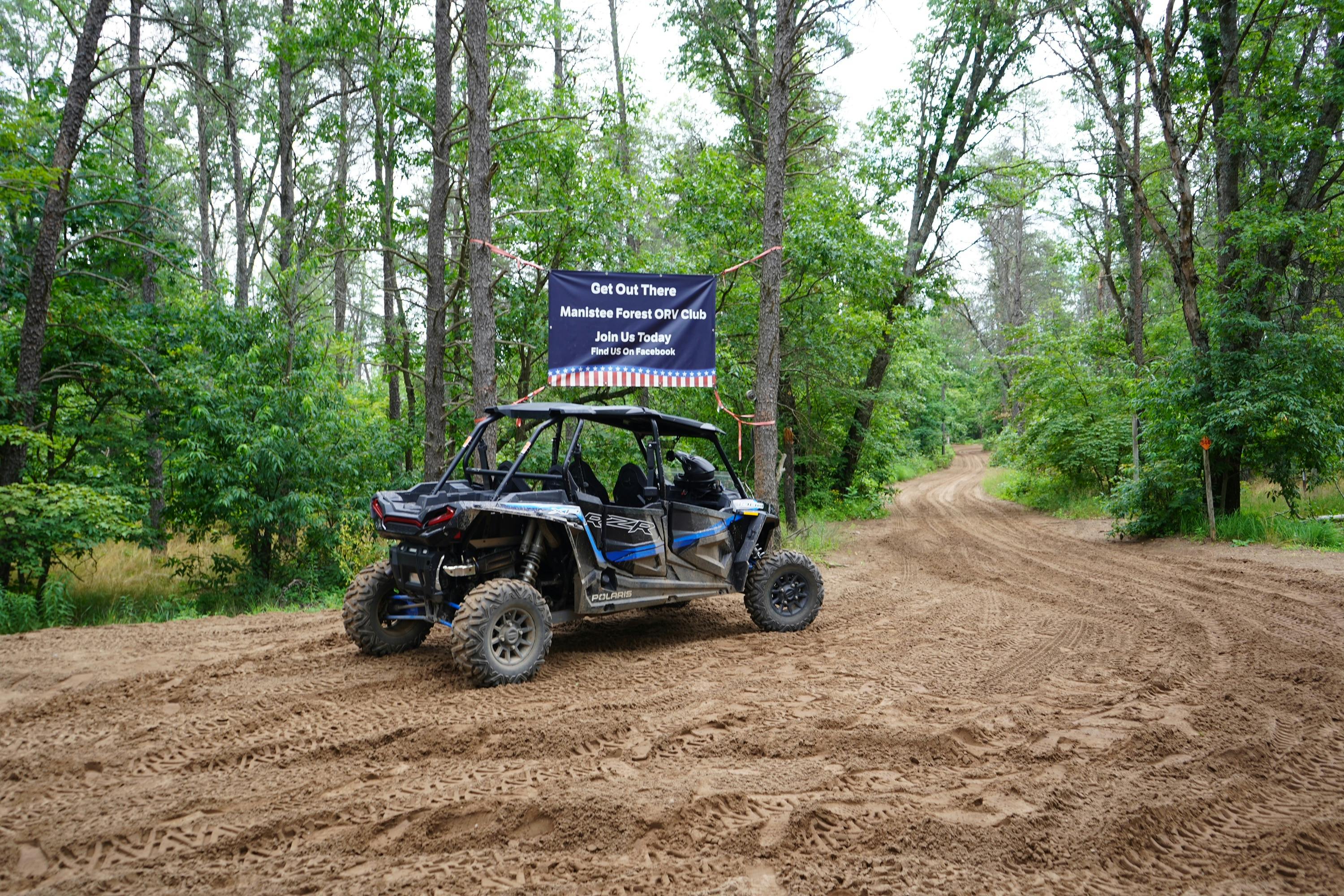 ORV cruising on the Little Manistee trail in Lake County Michigan