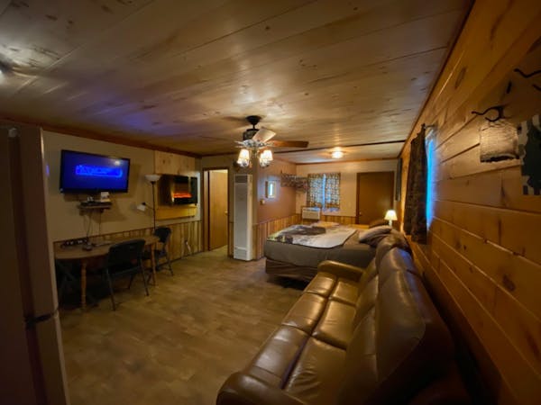 Room 4 Kitchen at Best Bear Lodge & Campground. Irons, Michigan