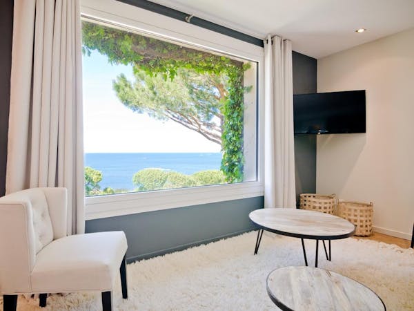 Vue depuis la Suite vue mer de l'hôtel et Spa Les Mouettes à Argelès-sur-Mer
