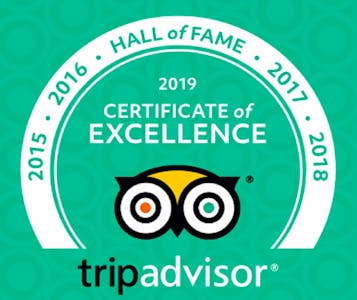 Certificat d'excellence délivré par tripadvisor pour l'hôtel les mouettes