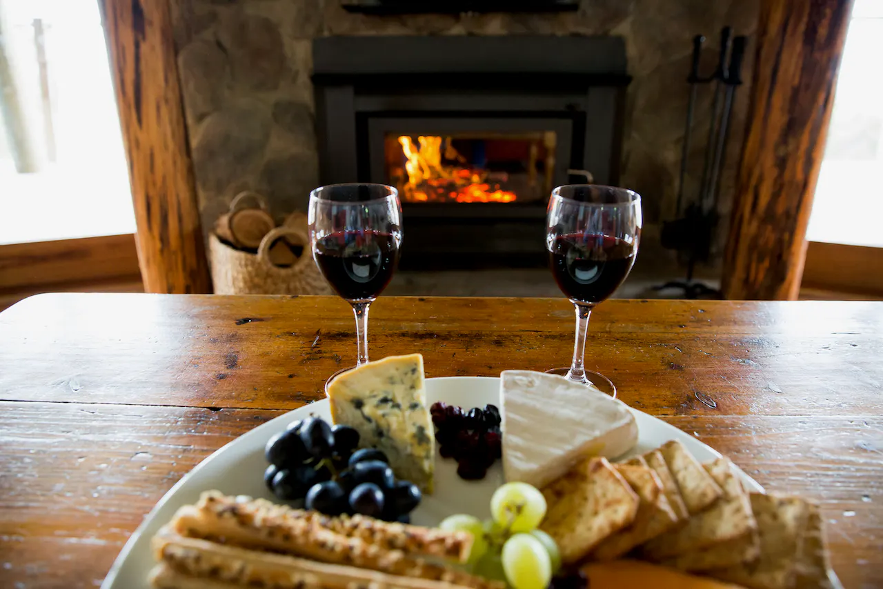 Romantic wood fires in the cottages at Anderley in Gippsland