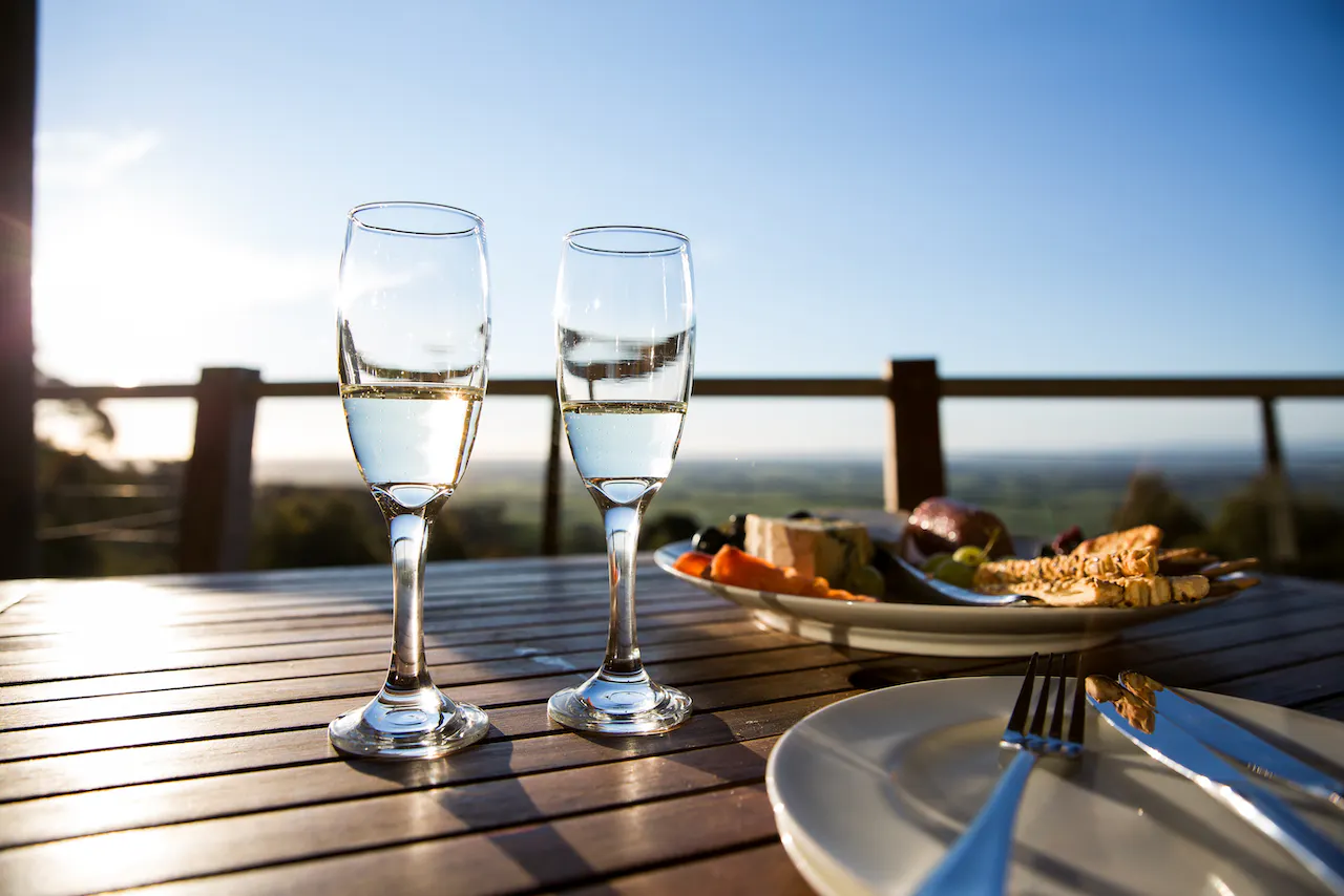 Enjoy a drink or your meals from the deck Anderley cottage in Gippsland