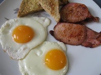 Bacon and eggs for breakfast