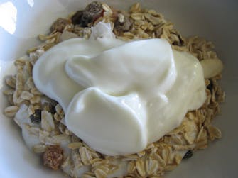 Muesli and yoghurt