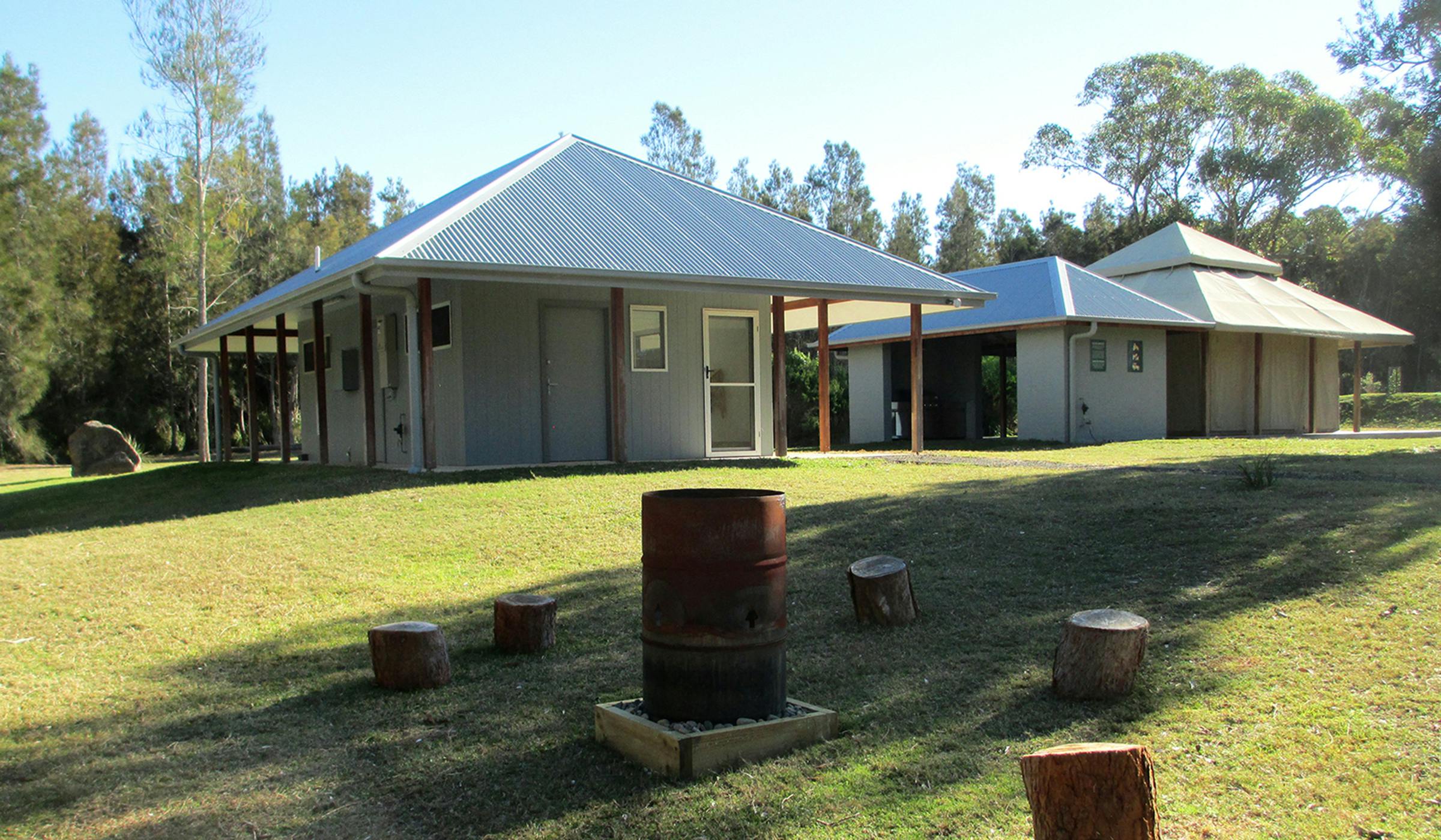 Bangalay Retreat camp kitchen and bbq pavilion