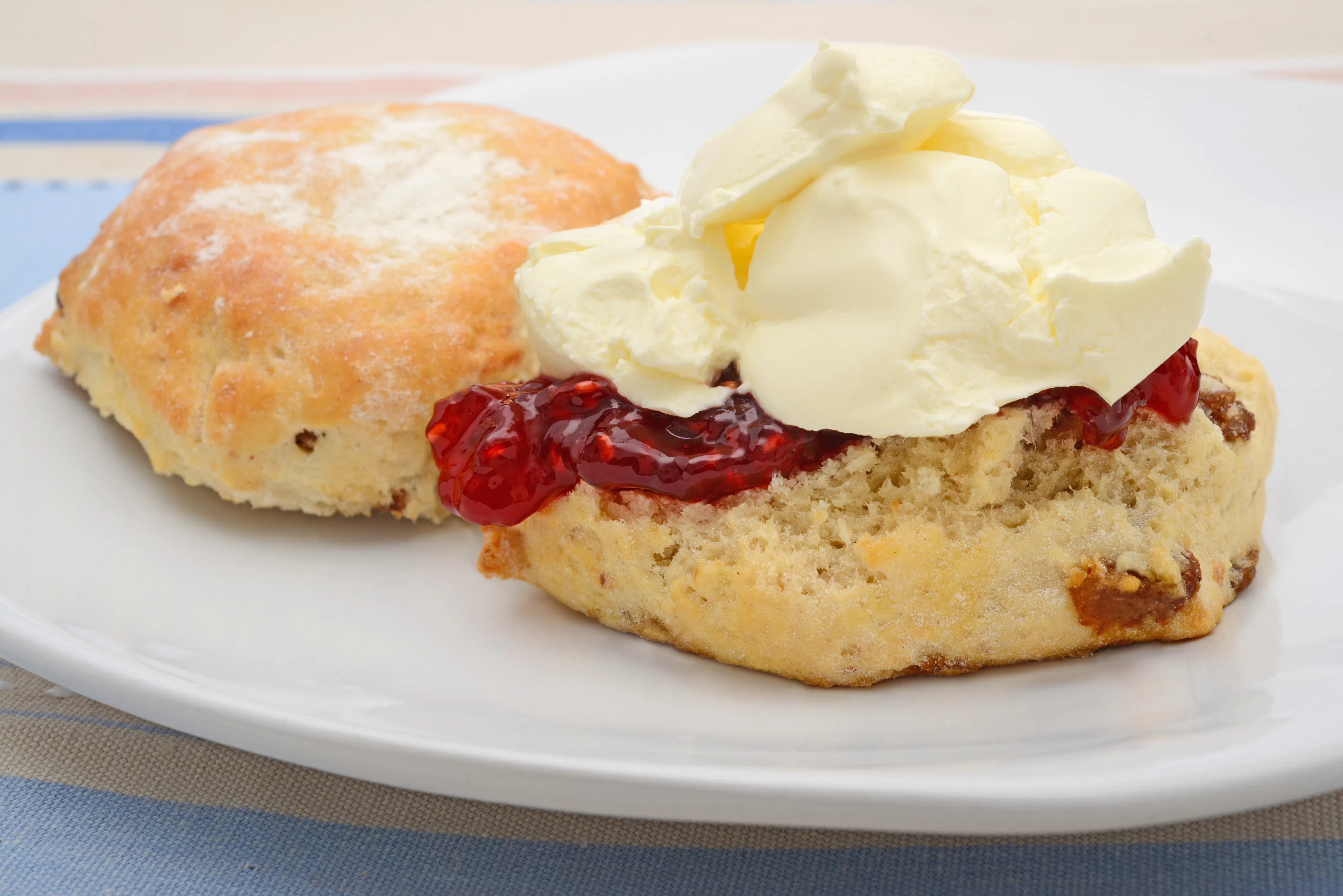 Home baked scones with clotted cream & jam
