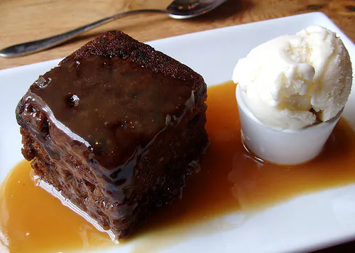 Sticky Toffee Pudding with Vanilla Ice Cream