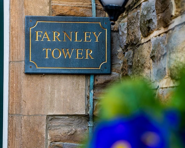 Farnley Tower plaque