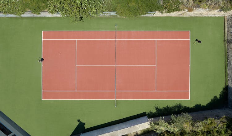Areal view of the tennis court