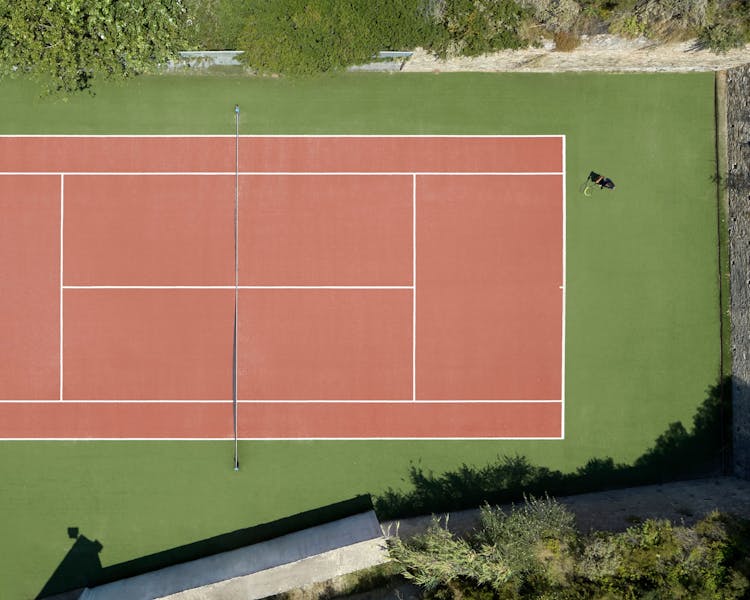 Areal view of the tennis court