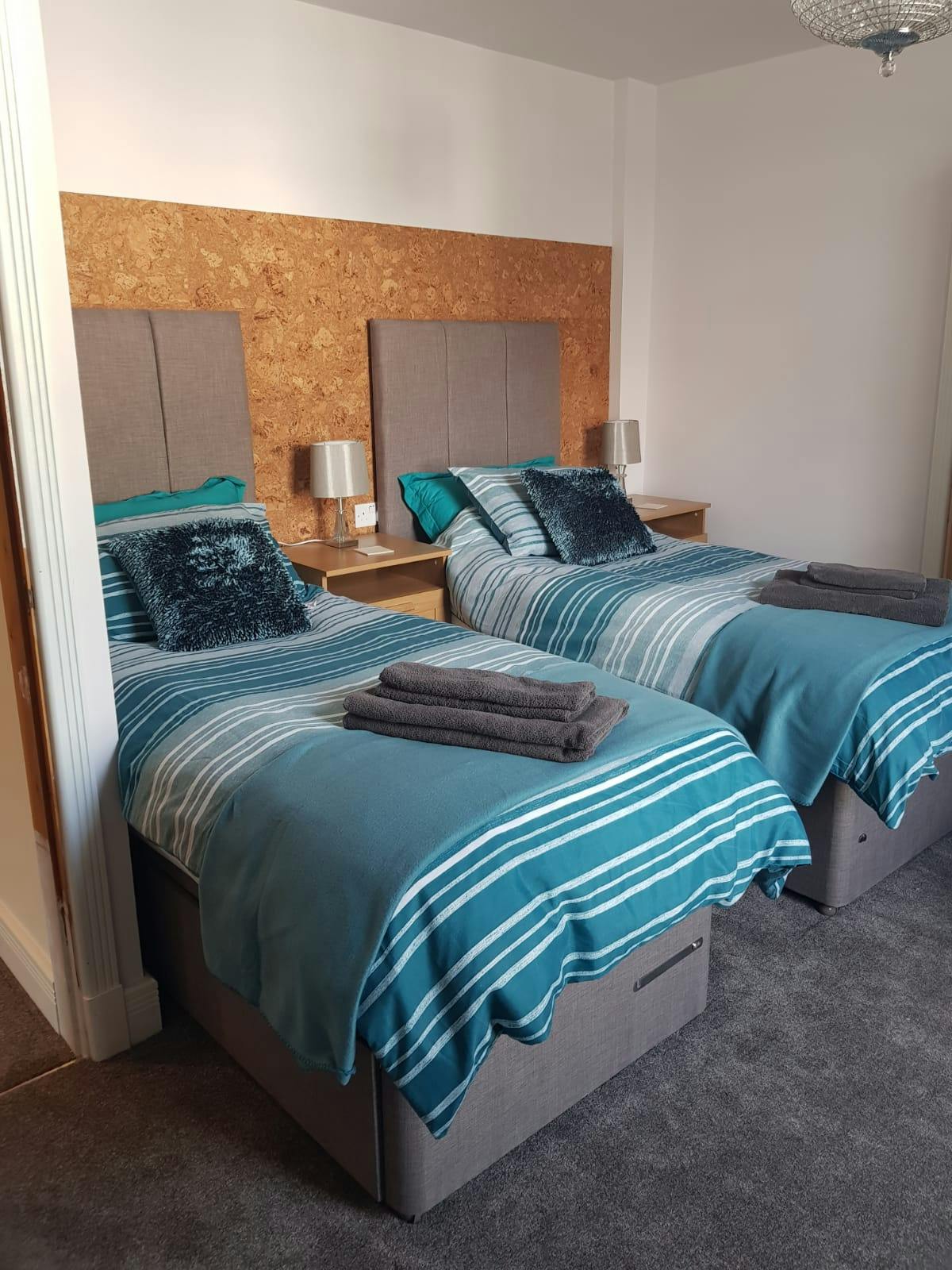 Family suite set up as twin beds