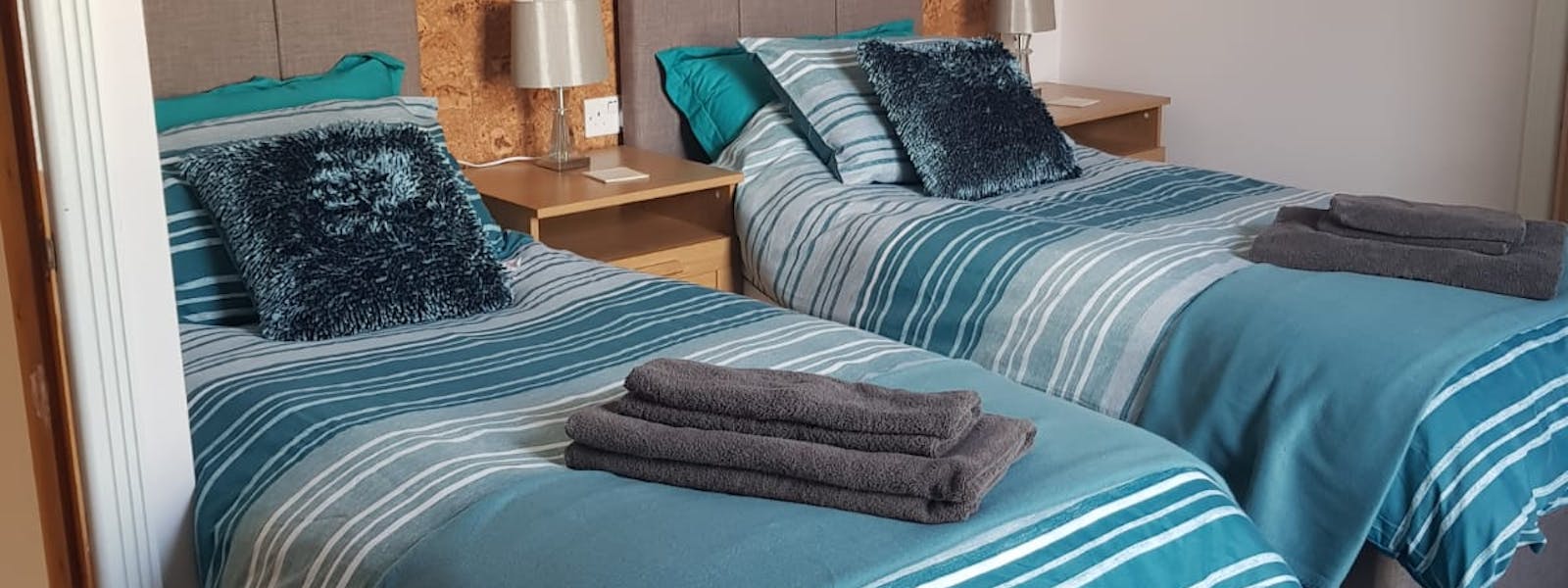 Family suite set up as twin beds