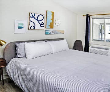 Luxury hotel room king bed Beulah Michigan