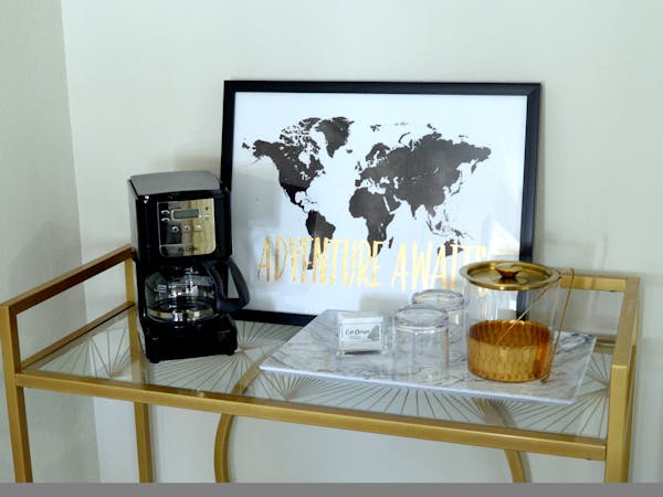 Coffee bar in hotel room