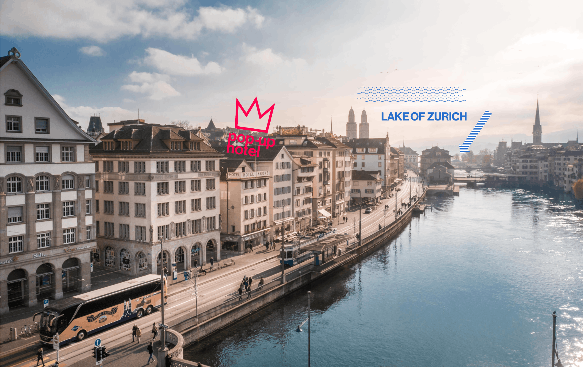 KRONE Zürich, view outside to lake