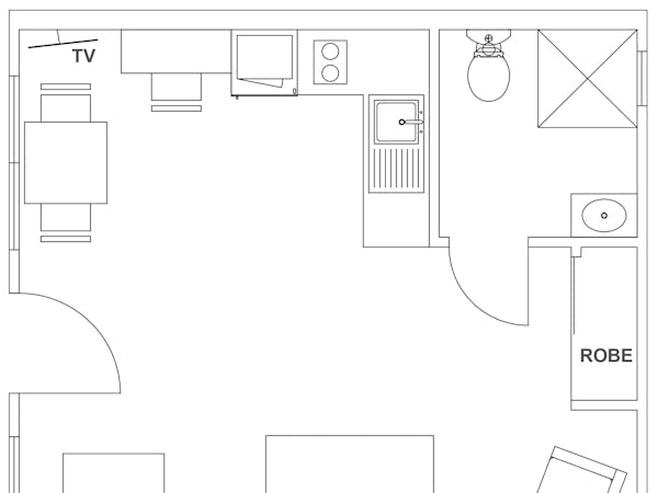 Triple Studio Floorplan