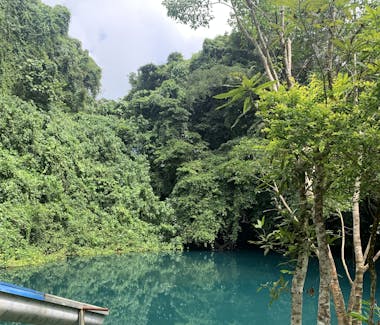Have a slide at Matevulu Blue Hole