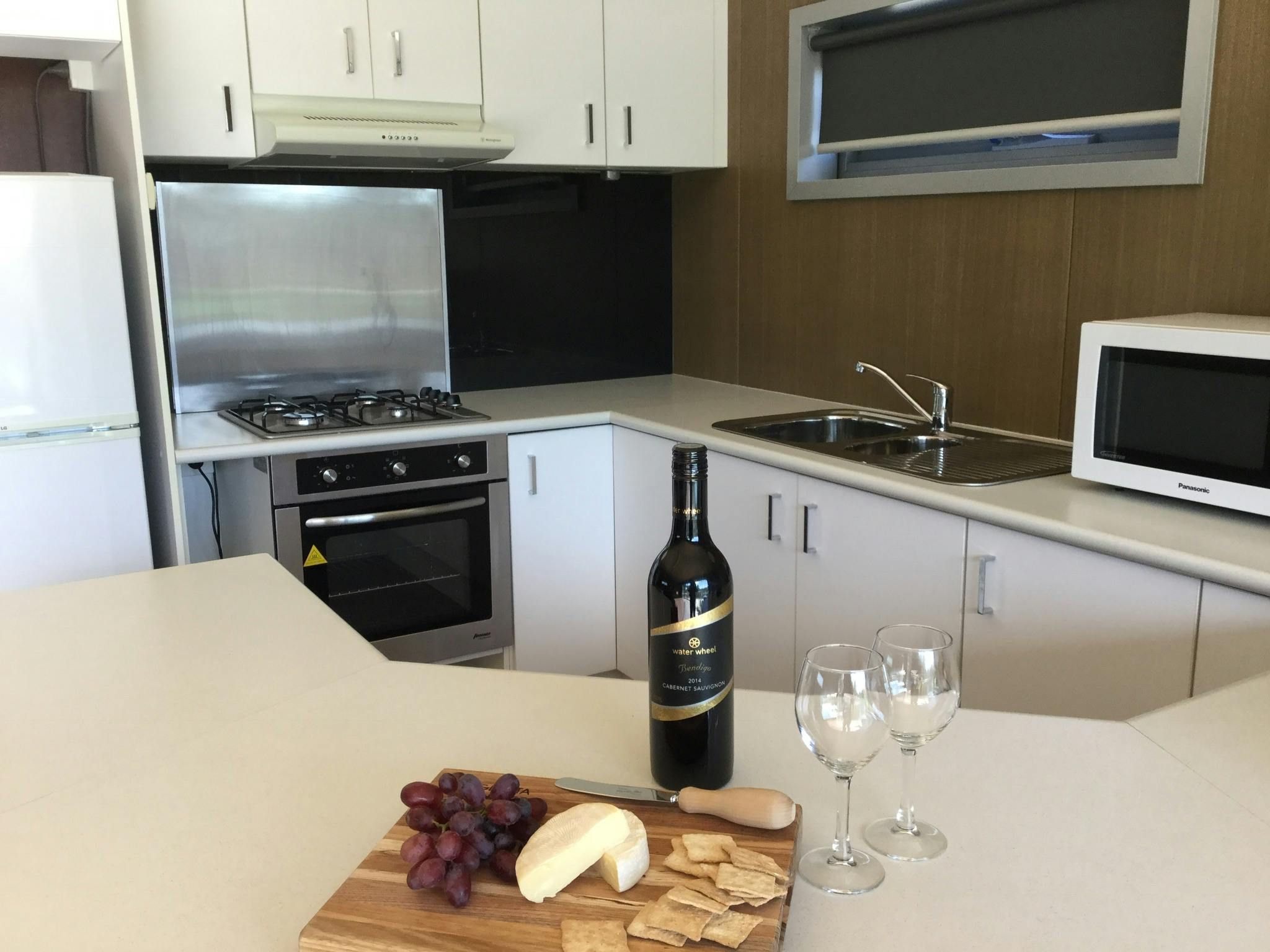 Full kitchen, perfect for longer stays.