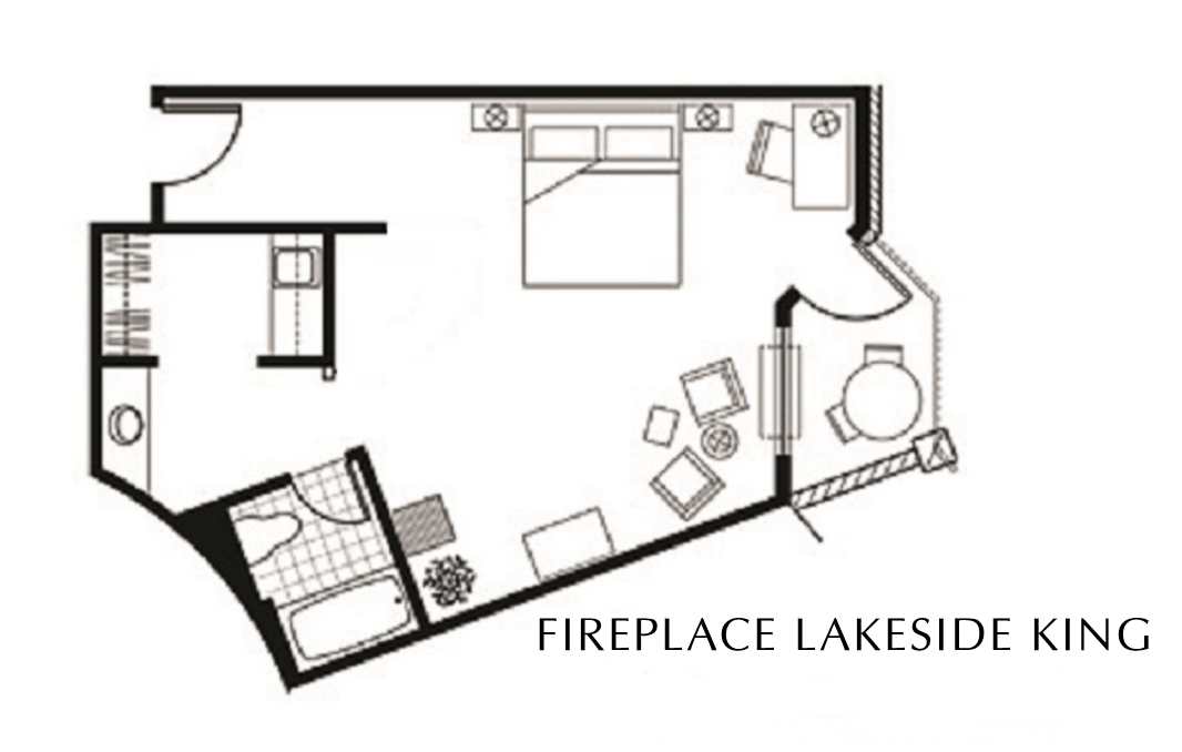 Oversized King guest room floor plan