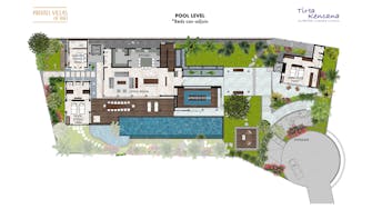 PRIVATE VILLAS OF BALI - Villa Tirta Kencana - Lay Out Pool Living Level