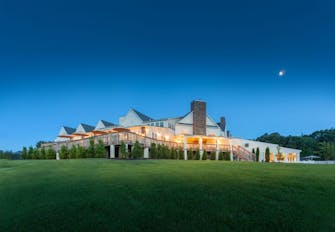 Lodge Building at Dusk