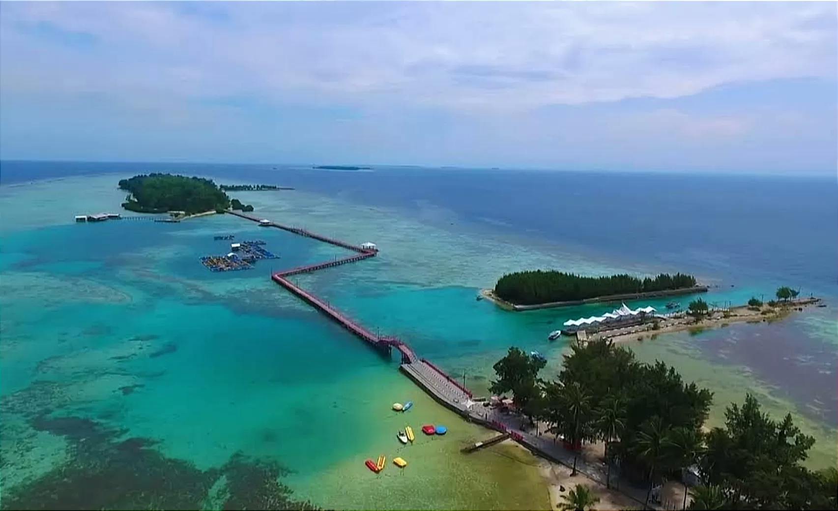 Pulau Tidung Bridge of Love arial view