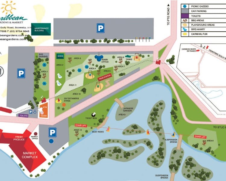 Caribbean Gardens & Market map