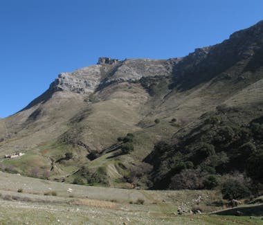 View of the Sierra Subbética landscape with hiking trails and rolling hills