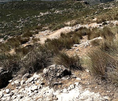 View of the Sierra Subbética landscape with hiking trails and rolling hills