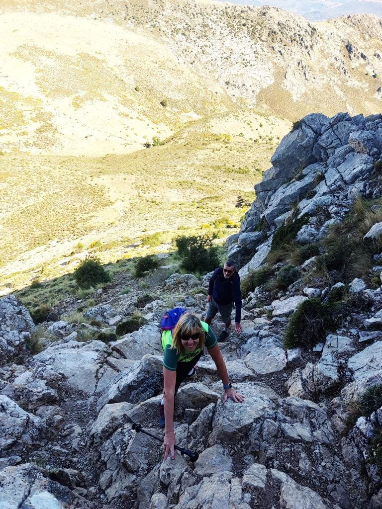 View of the Sierra Subbética landscape with hiking trails and rolling hills