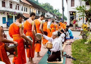 Luang Prabang monks alms giving ceremony