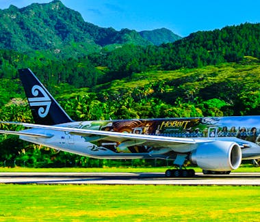 Air NZ arrival in Rarotonga