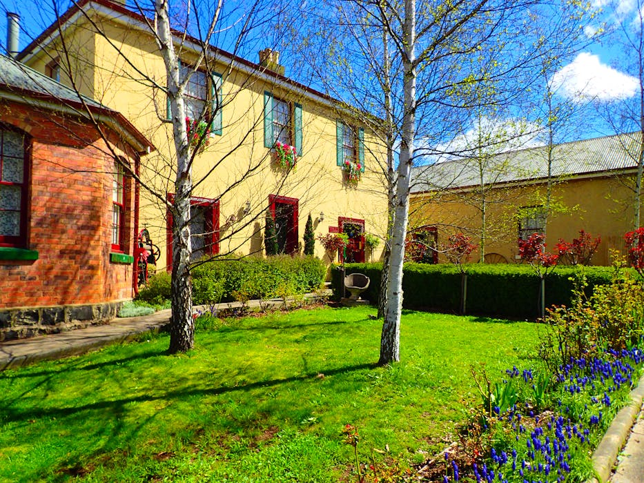 The heritage beauty of colourful gardens at Blakes Manor Deloraine Tasmania.