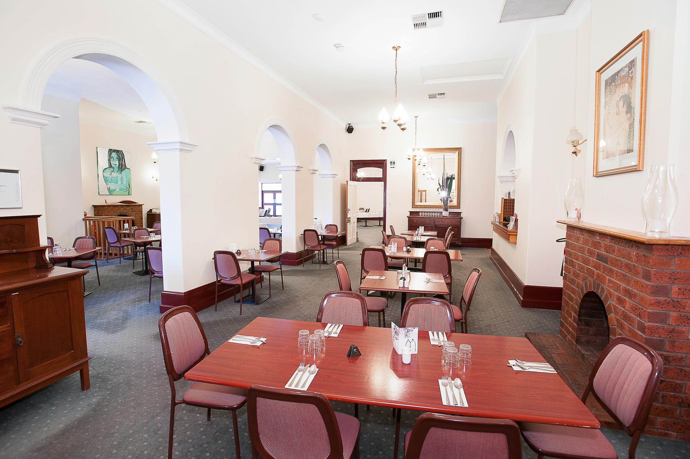 Standpipe's warm, inviting dining room.