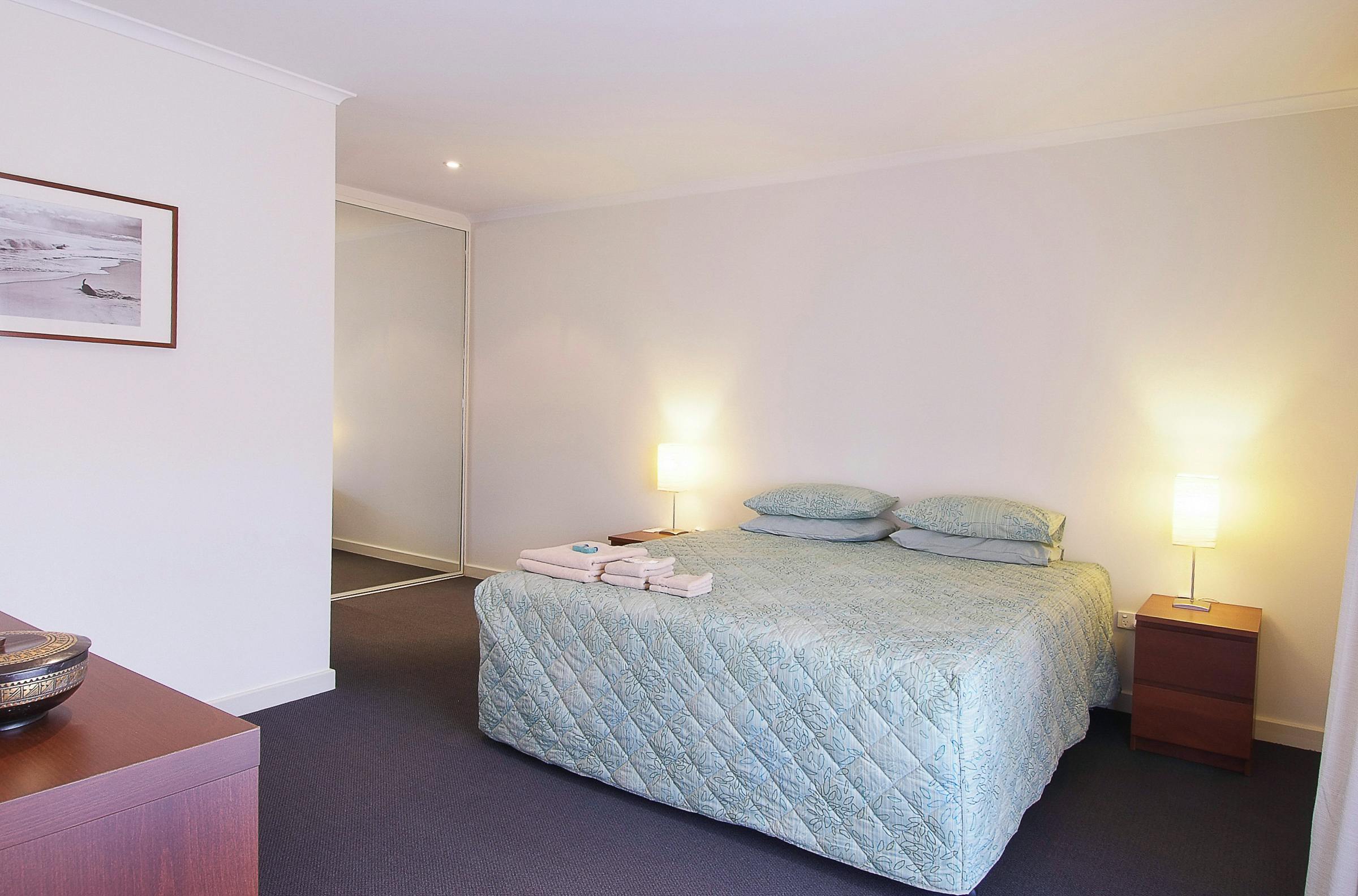 Clean, comfortable, and conveniently located motel room.