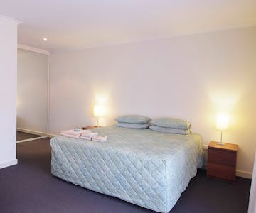 Clean, comfortable, and conveniently located motel room.