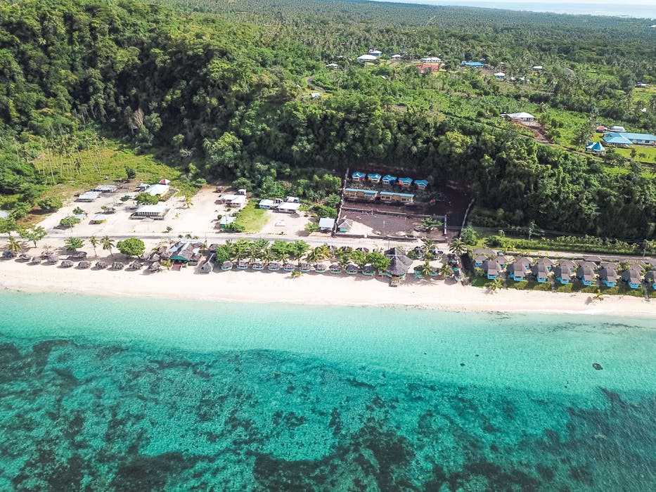 Aerial View Taufua Beach Accommodations