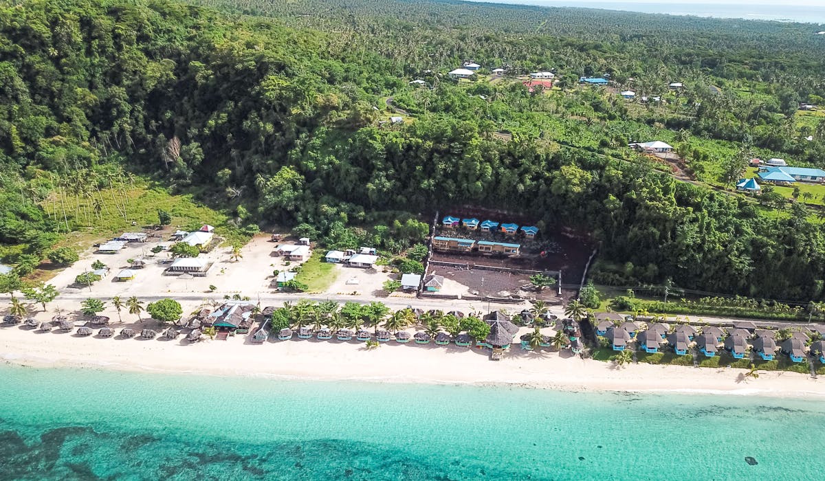 Aerial View Taufua Beach Accommodations