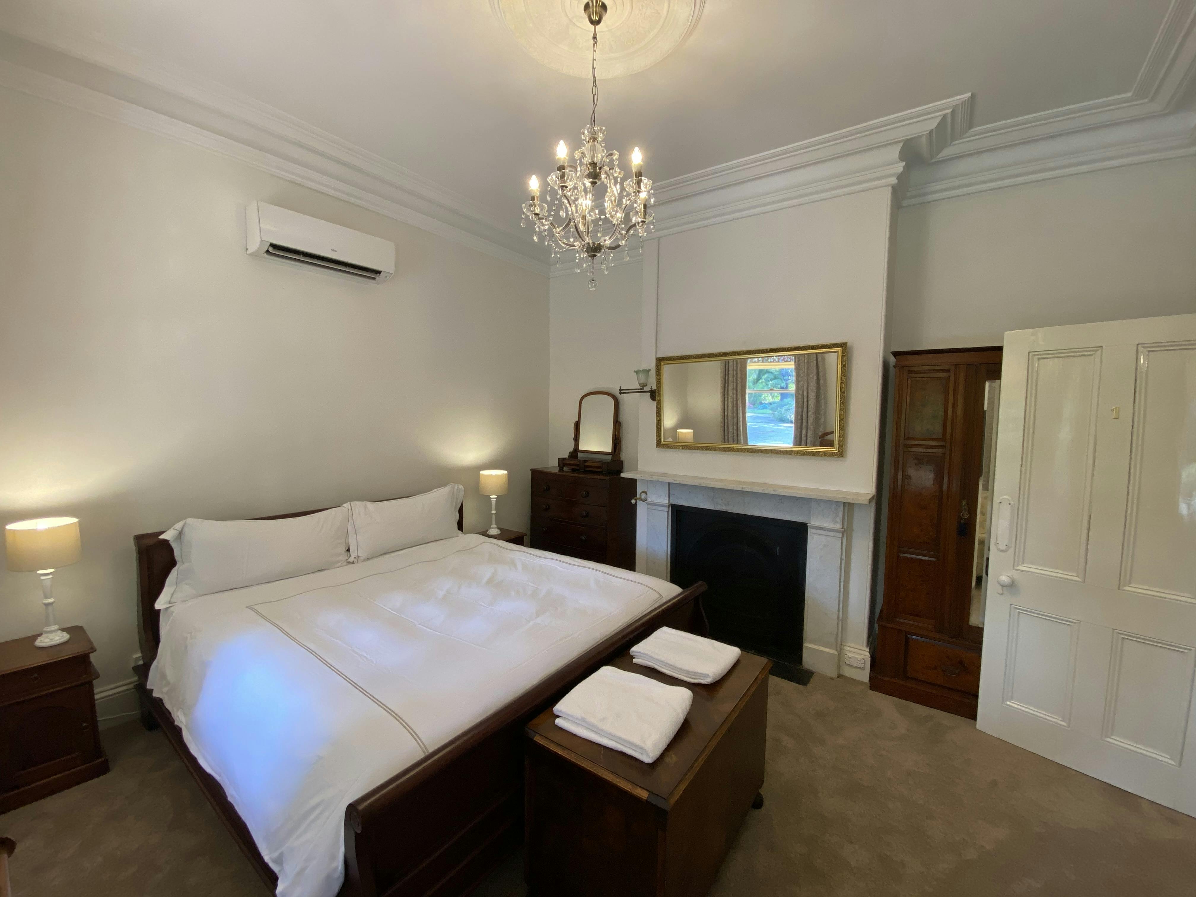 Homestead Room 1 with original marble fireplace. Insert Wrights Bivalve circa 1870s.