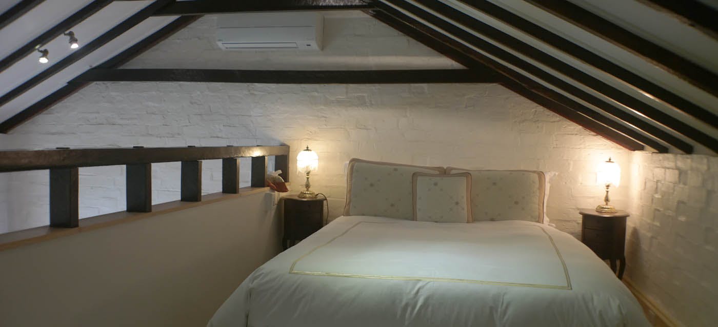 Tack room mezzanine bedroom Bon Accord B&B in Sale, Gippsland.