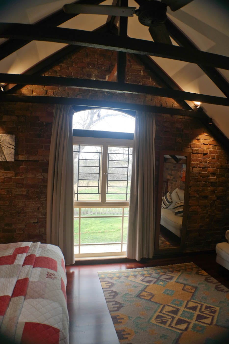 Stables Apartment loft window , Bon Accord B&B in Sale, Gippsland.
