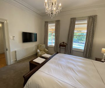 Homestead Room 1 with garden views.