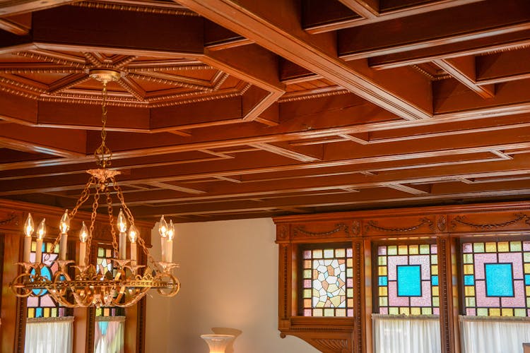 Coffered ceiling of the Music Room.