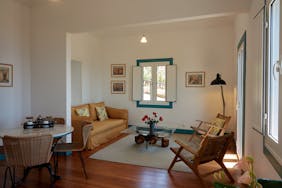 The spacious sitting room at Casa Rosa, one of the cottages at Quinta das Vinhas.