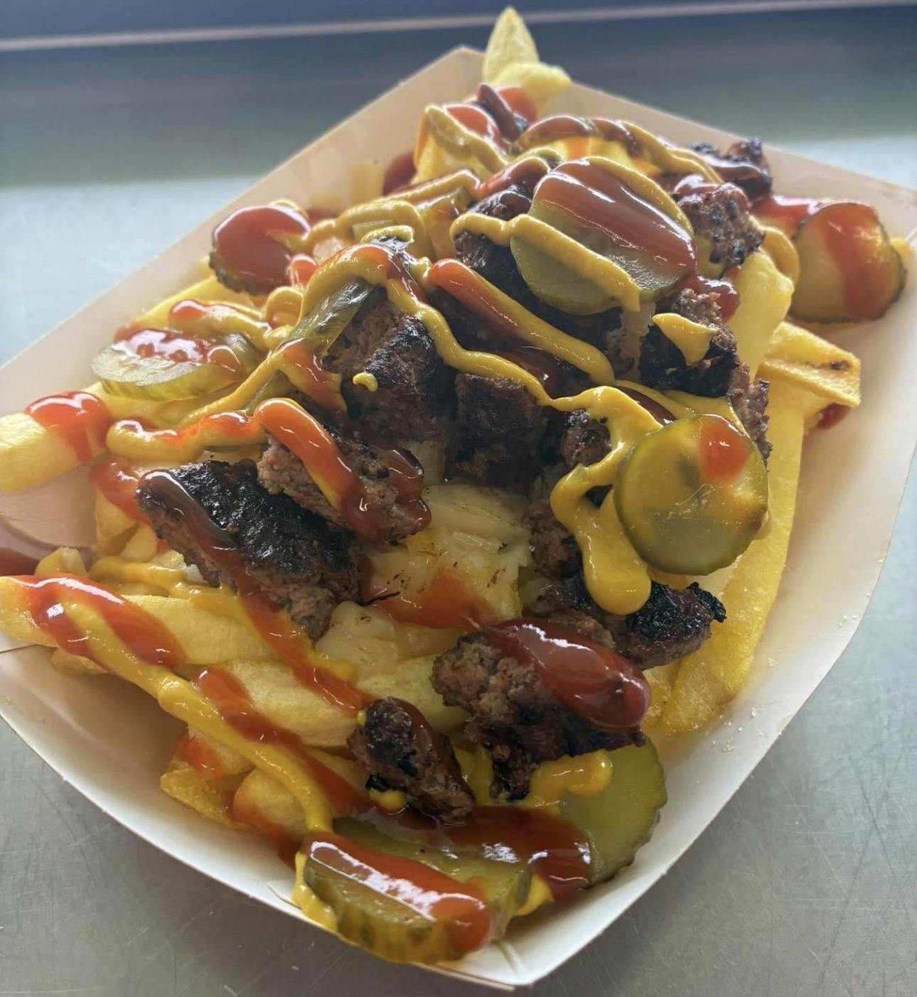 Loaded fries from Port Albert Trader