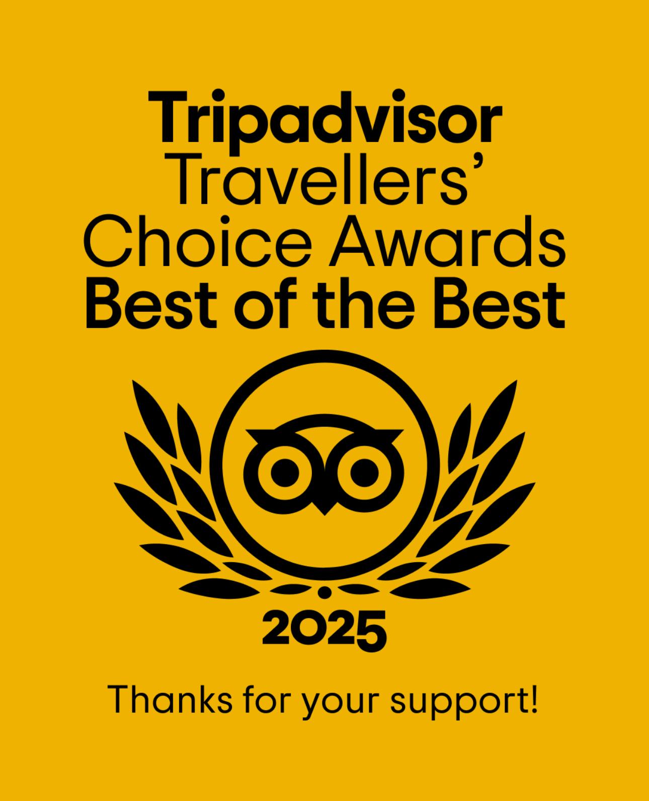 Tripadvisor Best of the Best Traveller Reviews Award