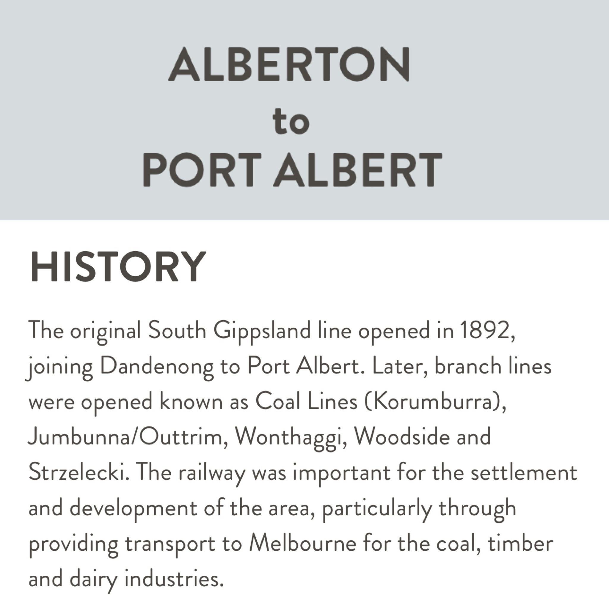 Great Southern Rail Trail Port Albert history