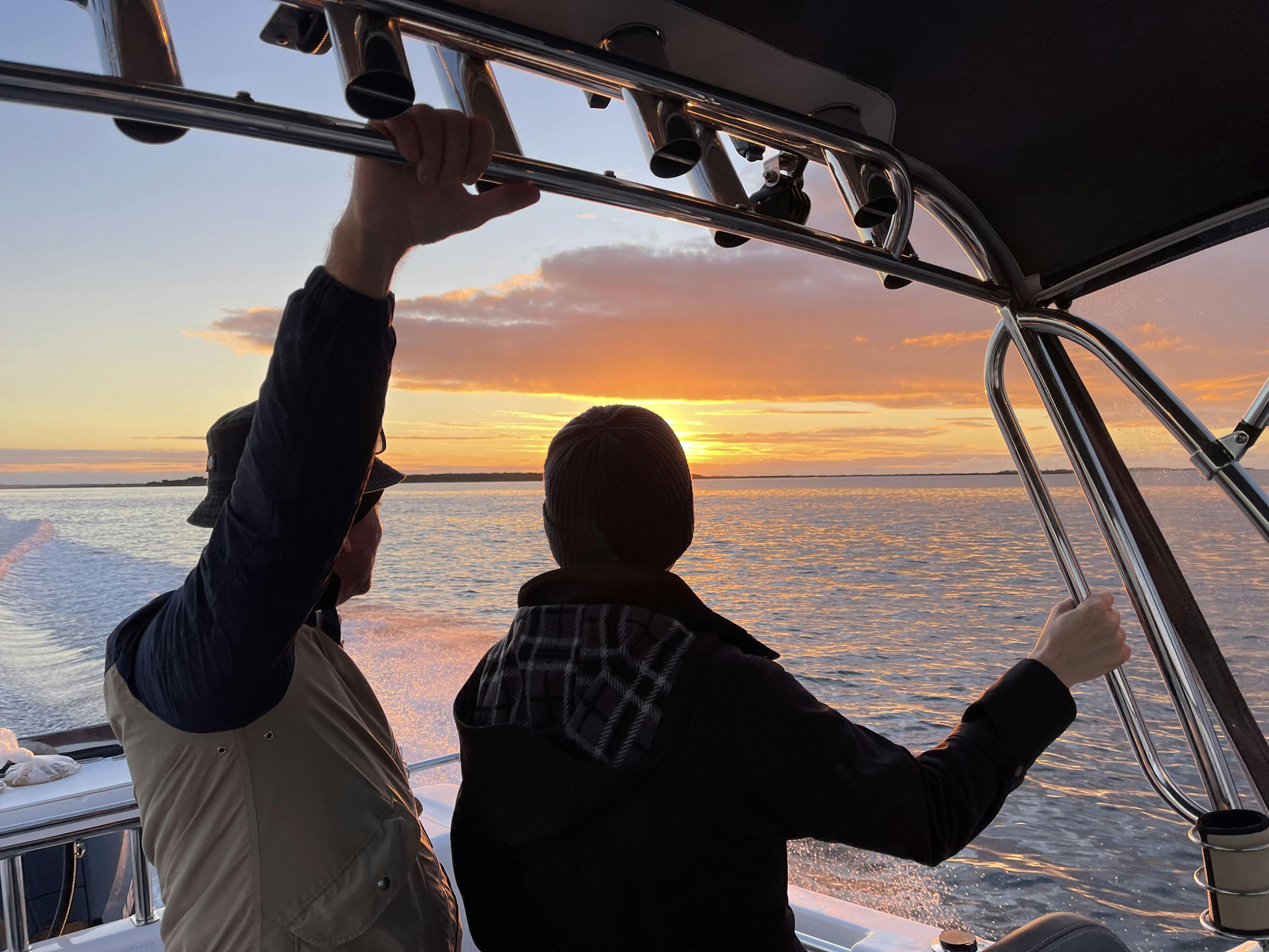 Watch the sunrise over Port Albert inlet with a private charter