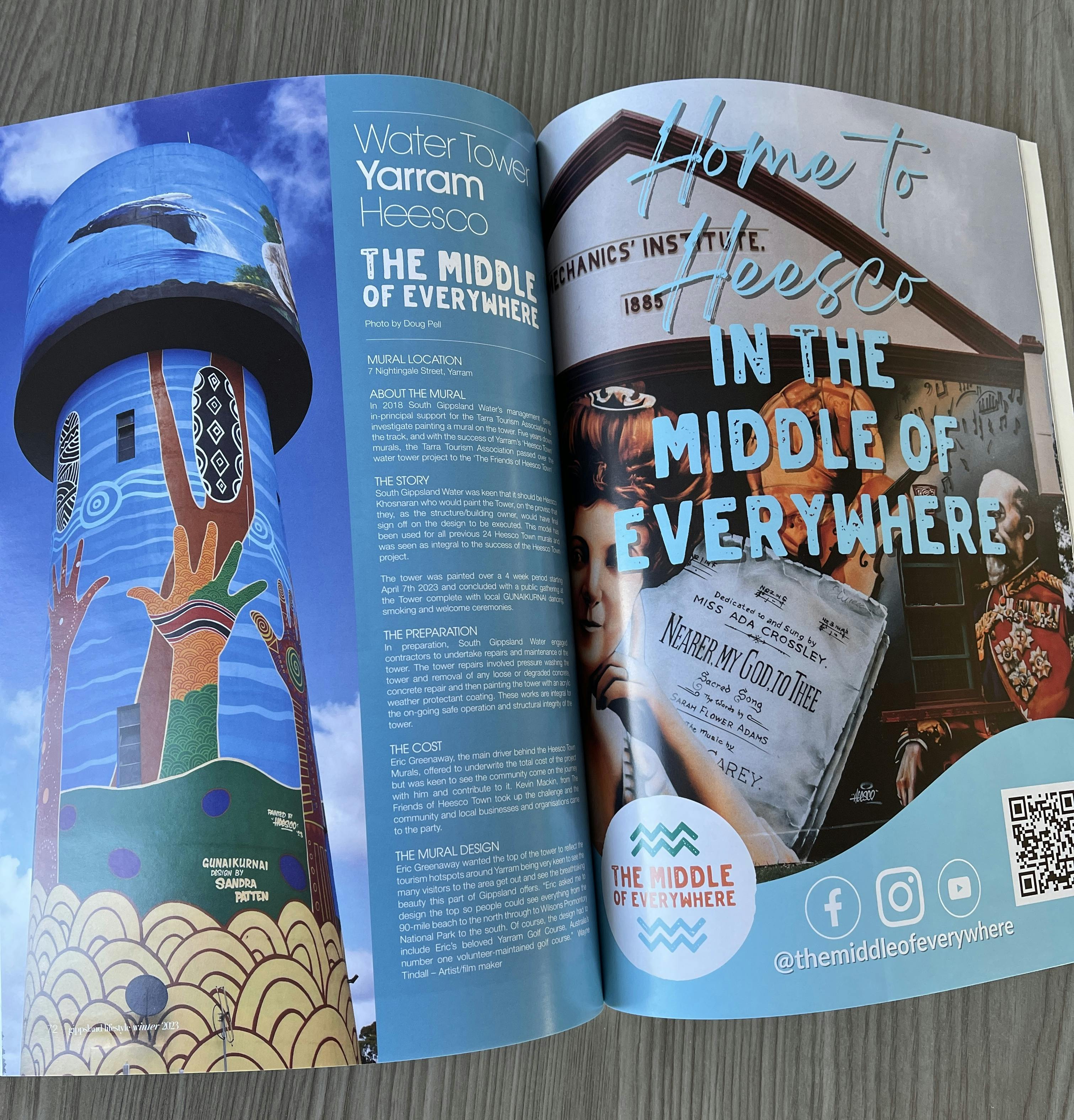 Heesco mural adorns Yarram water tower